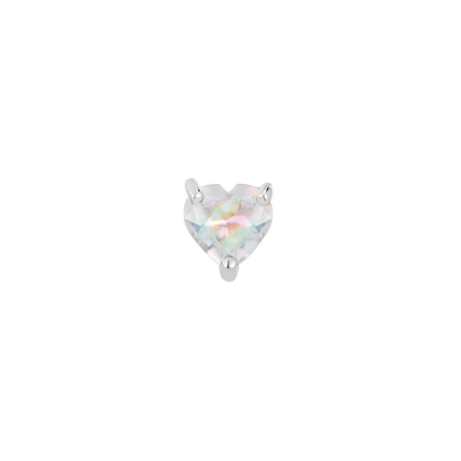 Rainbow Moonstone Heart Threadless End