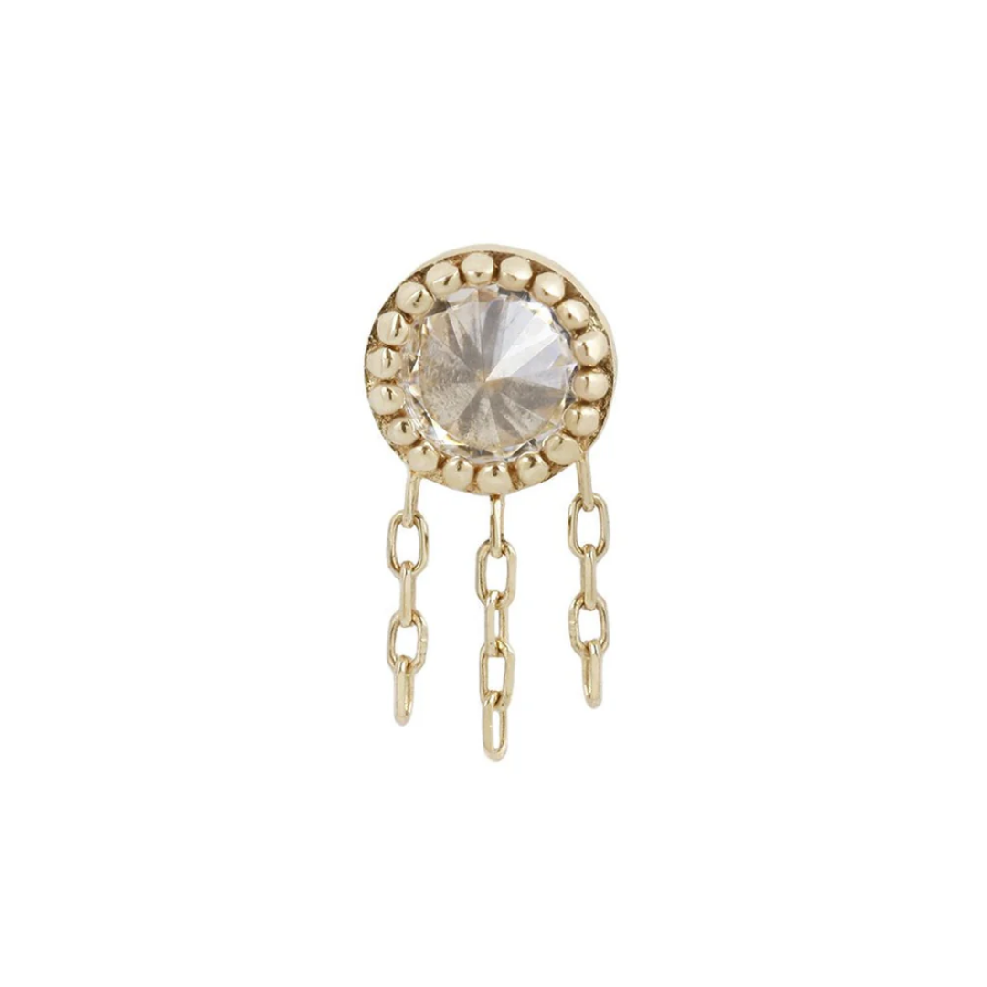 Rebel Rebel - CZ + Chain - Gold Threadless End
