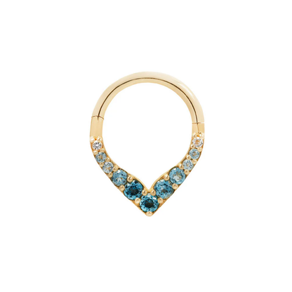Rise & Shine Blue Topaz Ombre Gold Clicker