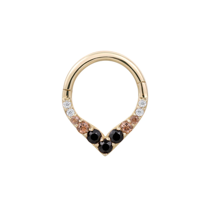 Rise & Shine Smoky Quartz & Black Spinel Ombre Gold Clicker