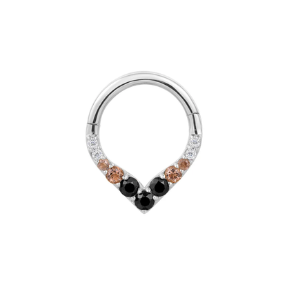 Rise & Shine Smoky Quartz & Black Spinel Ombre Gold Clicker