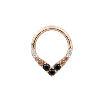 Rise & Shine Smoky Quartz & Black Spinel Ombre Gold Clicker