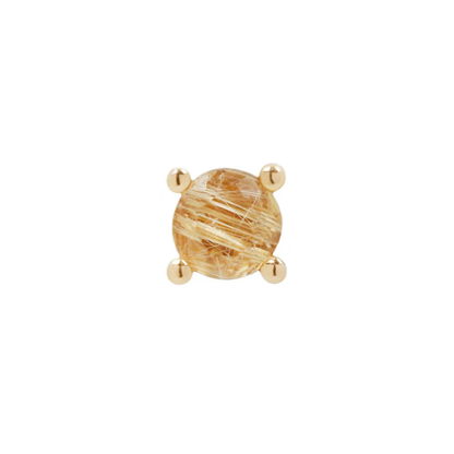 Rutilated Quartz Prong Threadless End