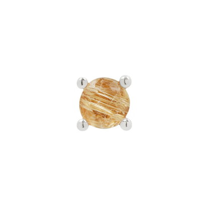 Rutilated Quartz Prong Threadless End