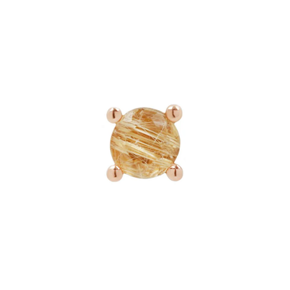 Rutilated Quartz Prong Threadless End
