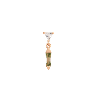 Savvy Moss Agate & CZ Threadless End