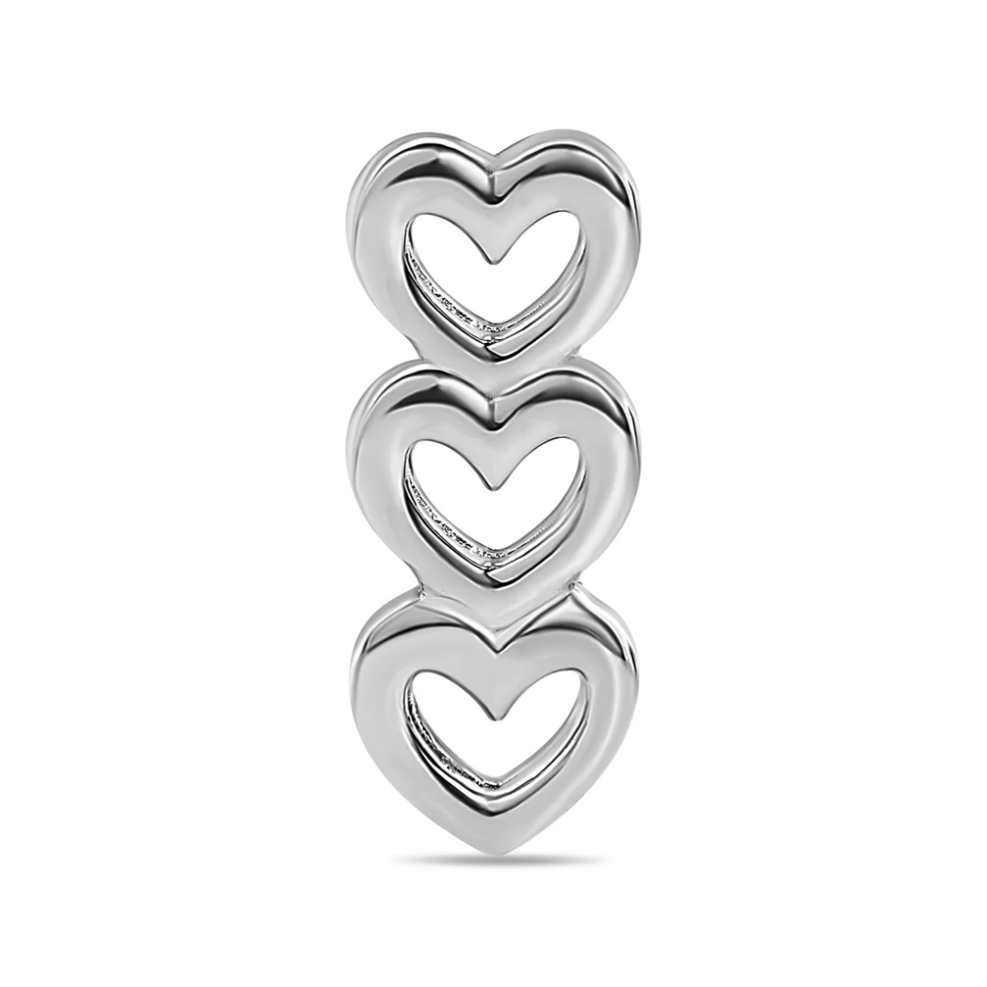 3 Stacked Hearts Threadless End