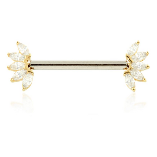 Threadless Marquise Fan Nipple Bar