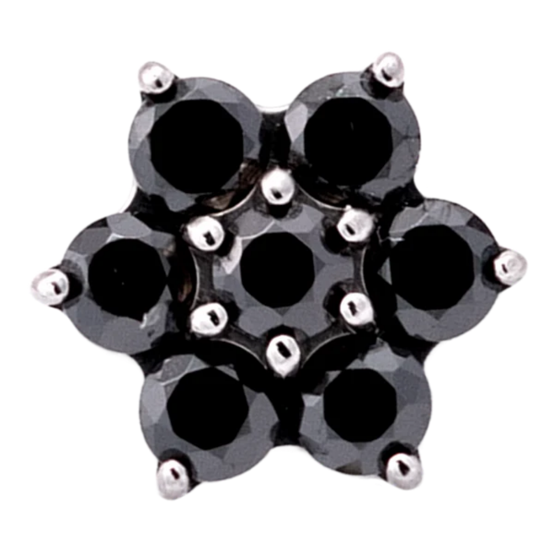 Titanium 6 Gem Petal Flower