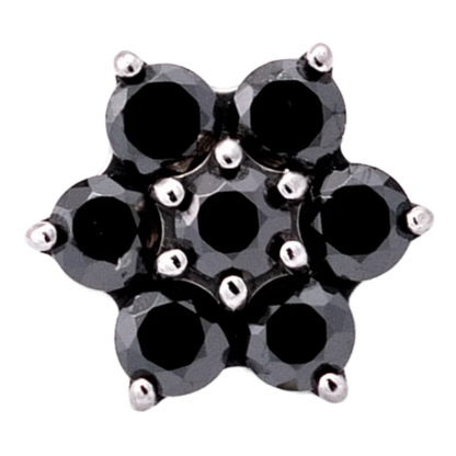 Titanium 6 Gem Petal Flower Threadless End