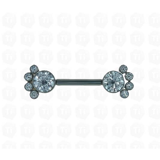 White Crystal Tiya Nipple Bar