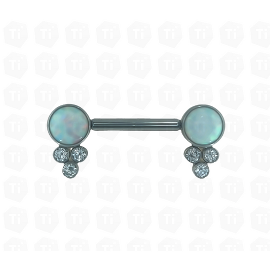 White Opal Nerfertiti Nipple Bar