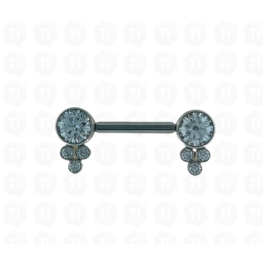 White Crystal Nerfertiti Nipple Bar