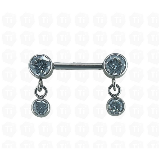 White Crystal Ritzy Nipple Bar