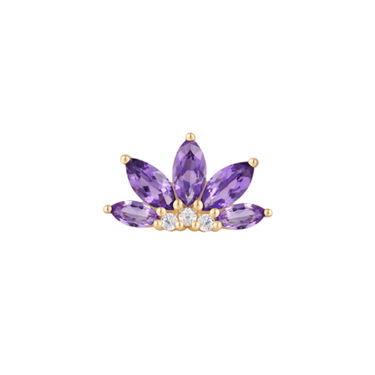 Valentina Amethyst & CZ Threadless End