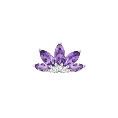 Valentina Amethyst & CZ Threadless End