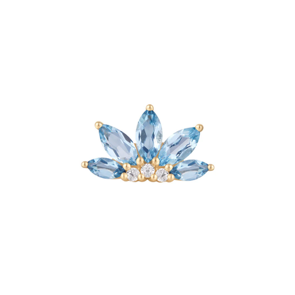 Valentina London Blue Topaz & CZ Threadless End