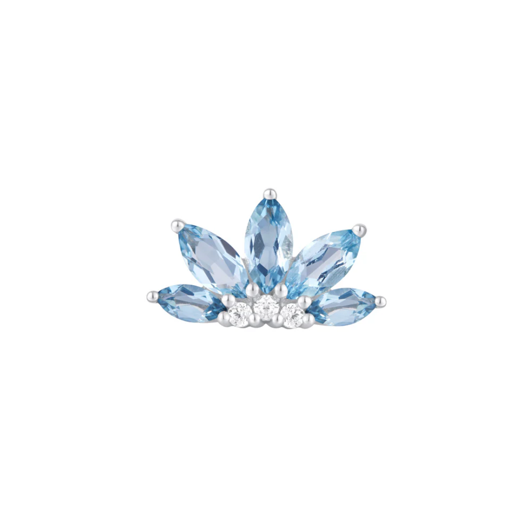 Valentina - London Blue Topaz + CZ - Threadless End