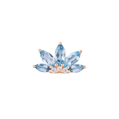 Valentina London Blue Topaz & CZ Threadless End