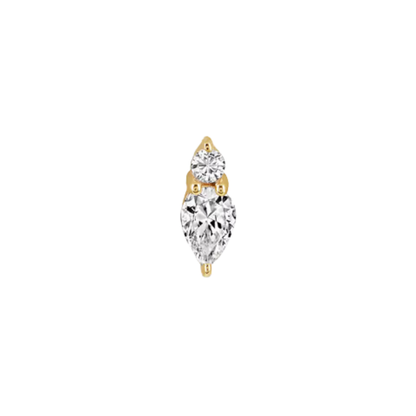 14k gold Viona attachment with pear and round cut CZ stones