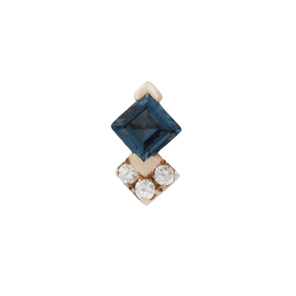 Vivienne London Blue Topaz Threadless End