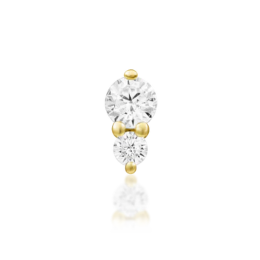 Elegant simplicity redefined—two dazzling cubic zirconia stones.

Measured at 3mm x 6mm. Available in 14k Yellow, White and Rose Gold.