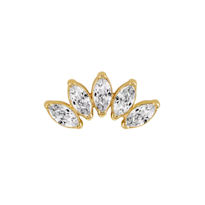 auricle fioren five marquise cz curved cluster in 14k gold