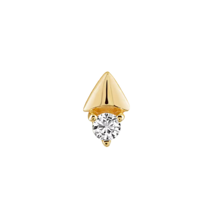 auricle fira gold spike with round cz in 14k gold