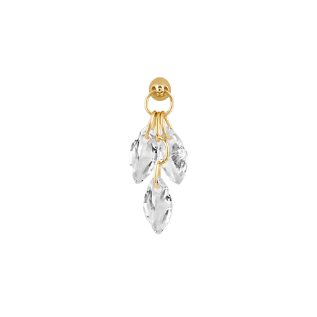 auricle varelle marquise drop charm with cascading cz stones in 14k gold