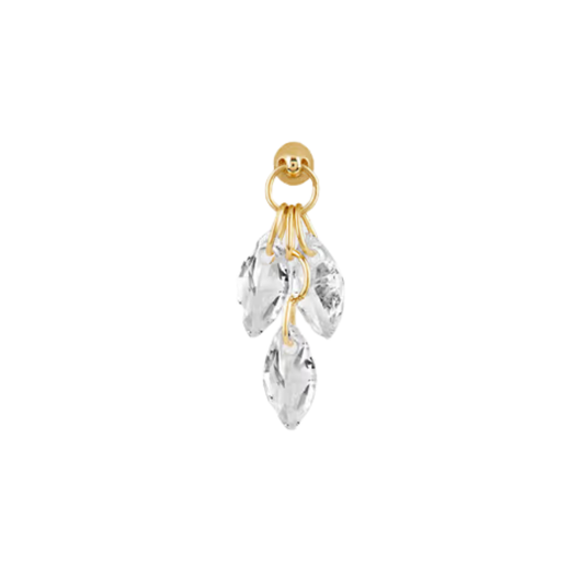 auricle varelle marquise drop charm with cascading cz stones in 14k gold