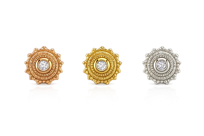 bvla afghan 6mm round gold threadless end with 1.5mm white diamond centre