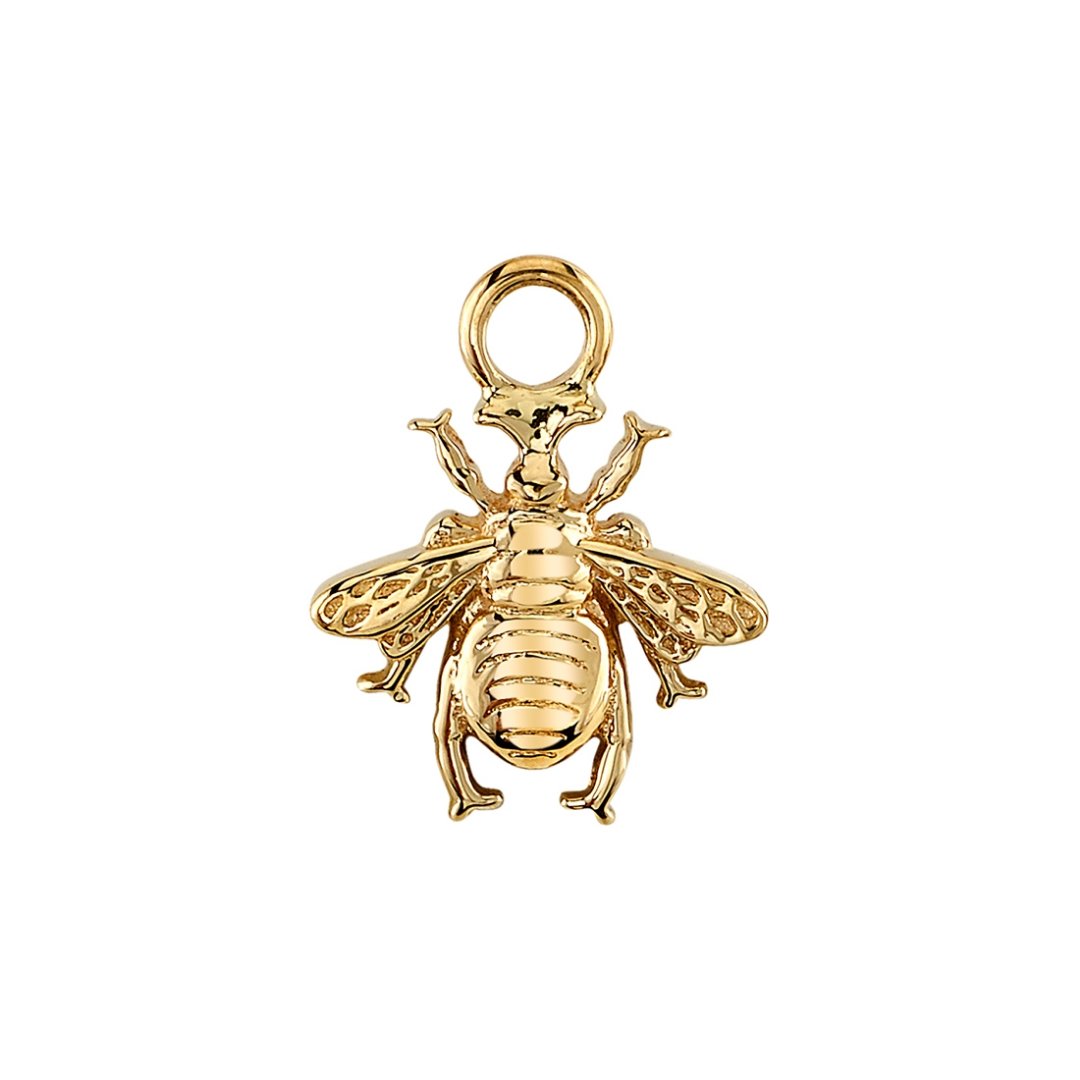 BVLA 7mm gold bumblebee charm with detailed wings and body