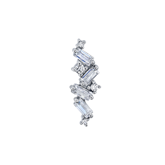bvla genesis diamond threadless end with baguette and round diamonds in 14k gold