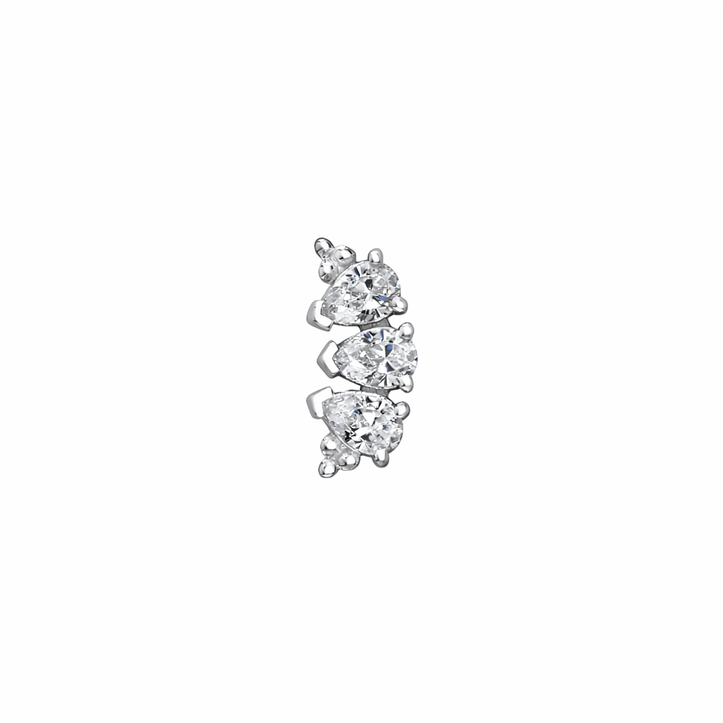 3 Gem Pear Panaraya Diamond Threaded End