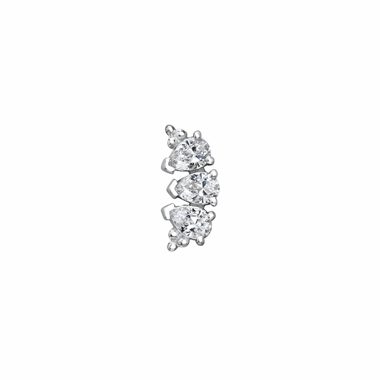 3 Gem Pear Panaraya Diamond Threaded End - Ready To Ship