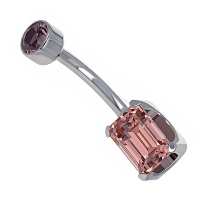 Emerald Cut Navel Bar