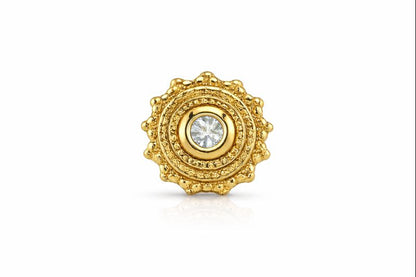 Afghan Round 6mm Diamond Set Threaded End