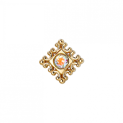 flourish end with 175mm centre stone and ornate square frame