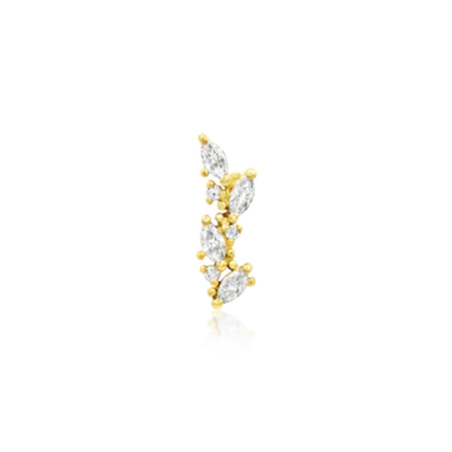 Junipurr Andreia threadless end with marquise and round cubic zirconia stones in gold body jewellery
