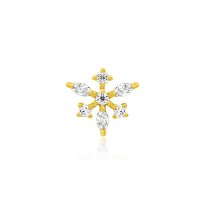 junipurr anna threadless end with cubic zirconia cluster and drop detail in yellow gold
