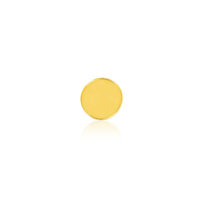 Junipurr polished disk threadless end in yellow gold, white gold and rose gold for luxury body piercing jewellery
