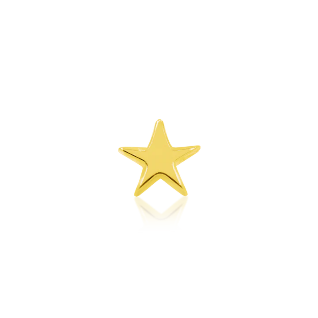 Junipurr 14k gold five point star threadless end available in yellow white and rose gold
