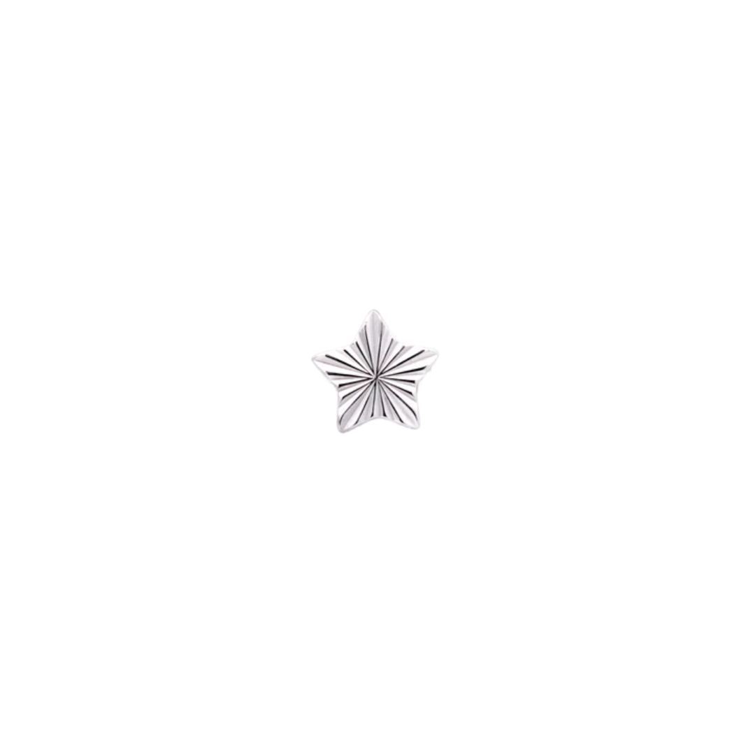 titanium laser cut five point star end with engraved starburst lines in 3.7mm size