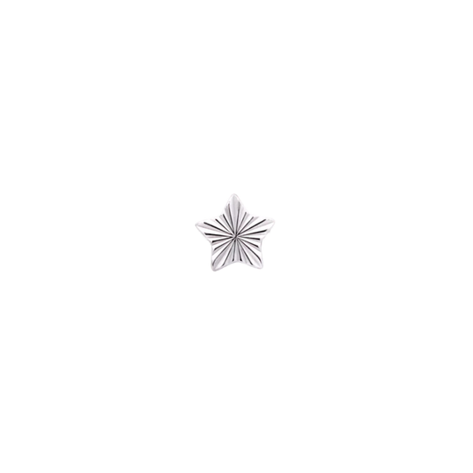 titanium laser cut five point star end with engraved starburst lines in 3.7mm size