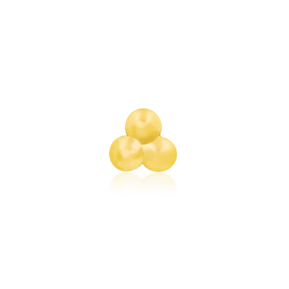 Junipurr tri bead gold threadless end with polished gold beads for body jewellery