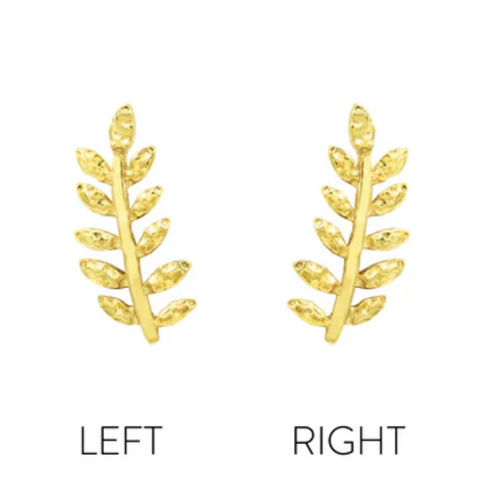 Junipurr Willow gold leaf threadless end in 14k gold