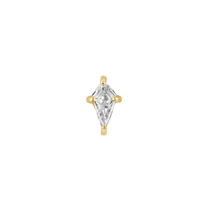auricle kira kite cut cz stud in 14k yellow or white gold for luxury ear styling