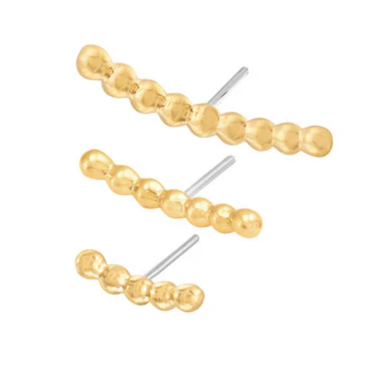 gold norvoch beaded cluster ends in three lengths with smooth graduated gold beads