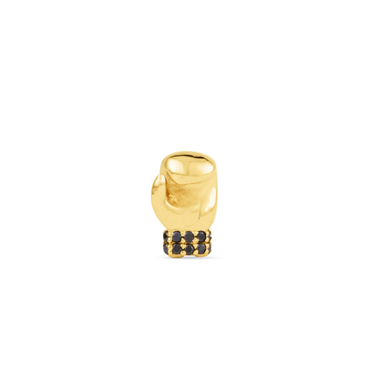 gold norvoch boxing glove piercing end with black cz stones set into the cuff