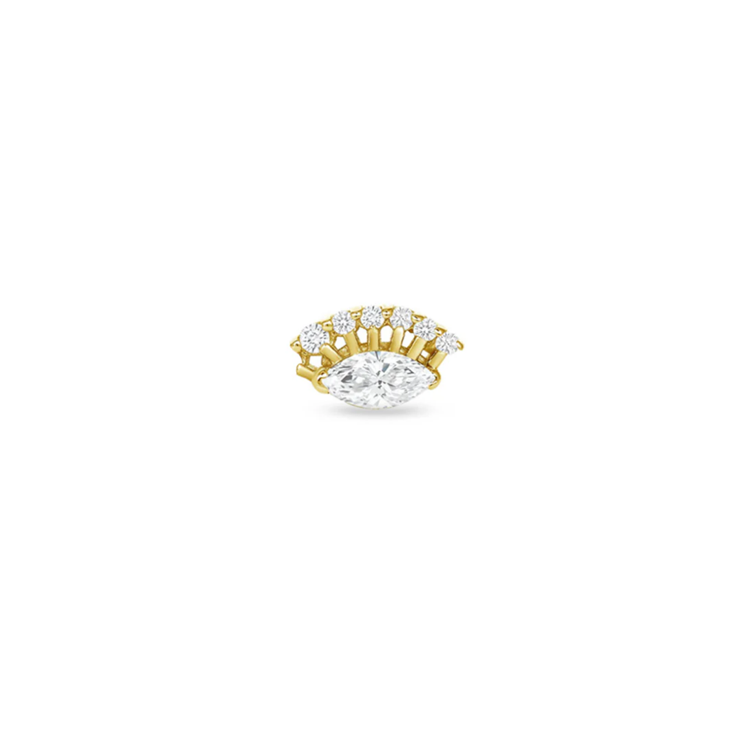 gold end with marquise cz and arc of small round cz stones